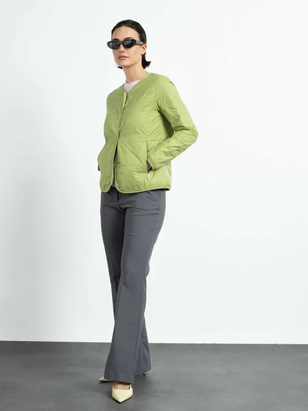 WEGA Green Goose Kragenlose Damenjacke Easy Soft Price - Vegane Jacke in Grass